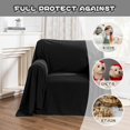 thumbnail image 3 of Dark Couch Covers for Sectional Sofa Couch Cover L Shape Couch Covers for Dogs Washable Couch Cover Banket Modern Sofa Slipcovers Super Soft Sofa Towel for Kids Pets ” x ”, 3 of 9