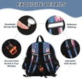 thumbnail image 3 of RMDQTR Adorable Ear-Print Backpack with Reflective Strip and Anti-Lost Leash Adjustable Shoulder Straps Mini Travel Backpack Penguins with Pink Bows, 3 of 7