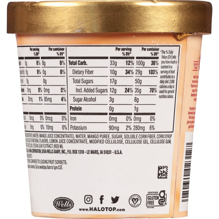 Halo Top Strawberry Light Ice Cream, 16 fl oz Pint 