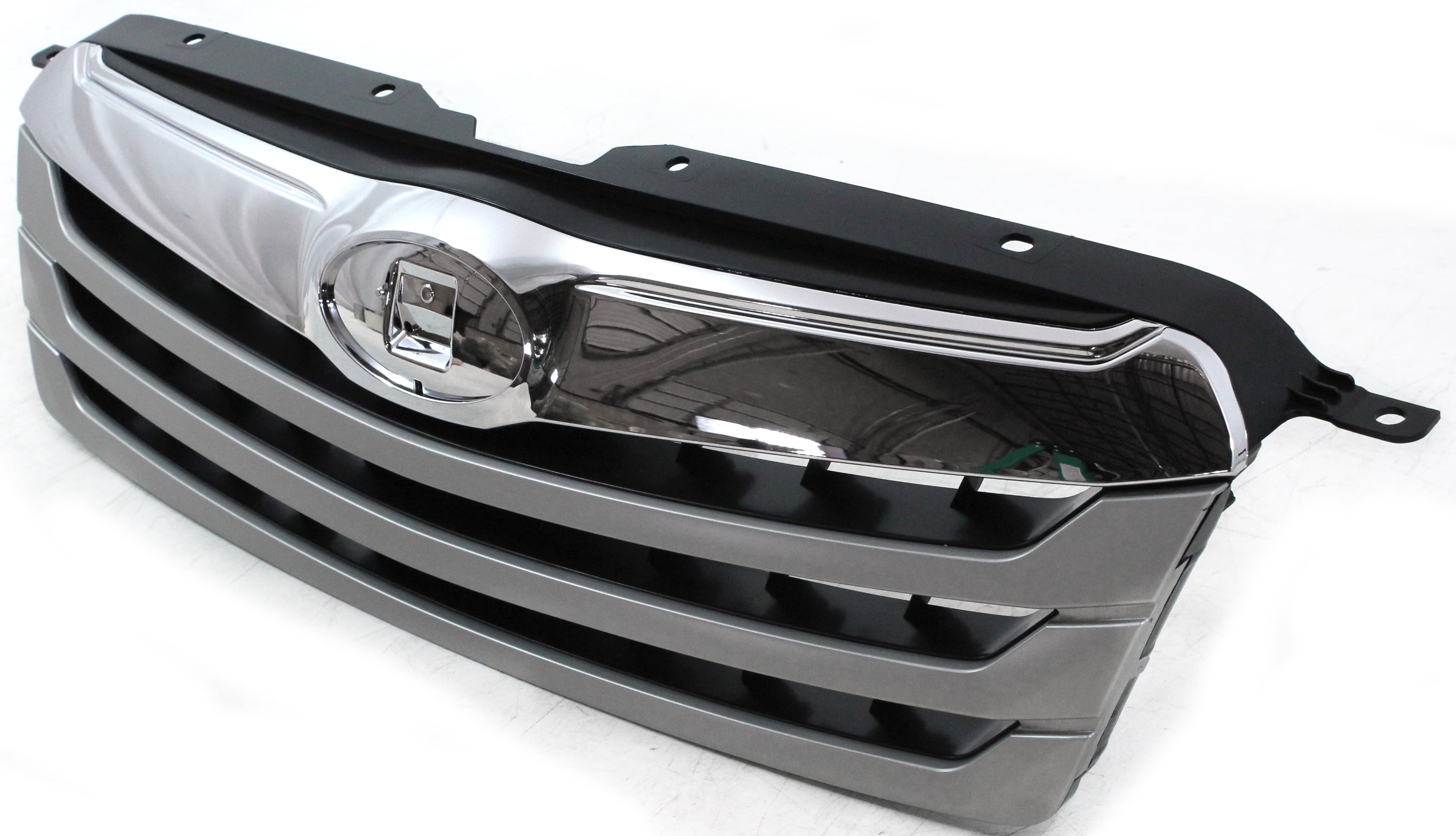 Grille Assembly Compatible With 2010-2012 Subaru Outback Silver Shell with Textured Gray Insert