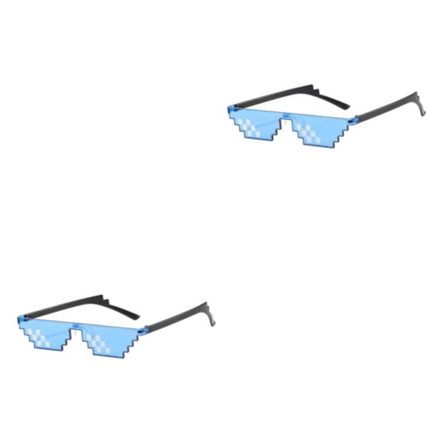 Guardurnaity El marco liviano hace que estas gafas de sol unisex sean cómodas de usar durante todo el día Gafas falsas de mosaico Caja azul Doble Caja Azul Doble Pequeño mosaico 2Conjunto