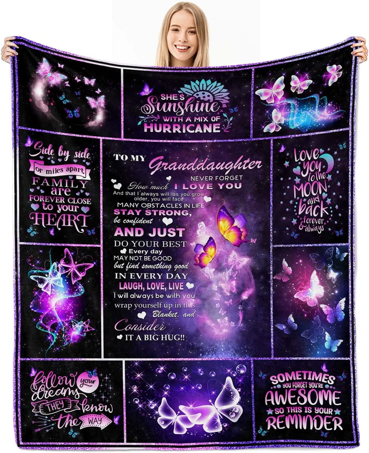 GDAKE Gifts for Granddaughter Blanket, Granddaughter Gifts from