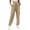 Khaki, variant on Sngxgn Women Clothing Ladies Multi Pocket Cargo Casual Pants Elastic Waist Corset Rope Pants Casual Pants for Women(AG,L)