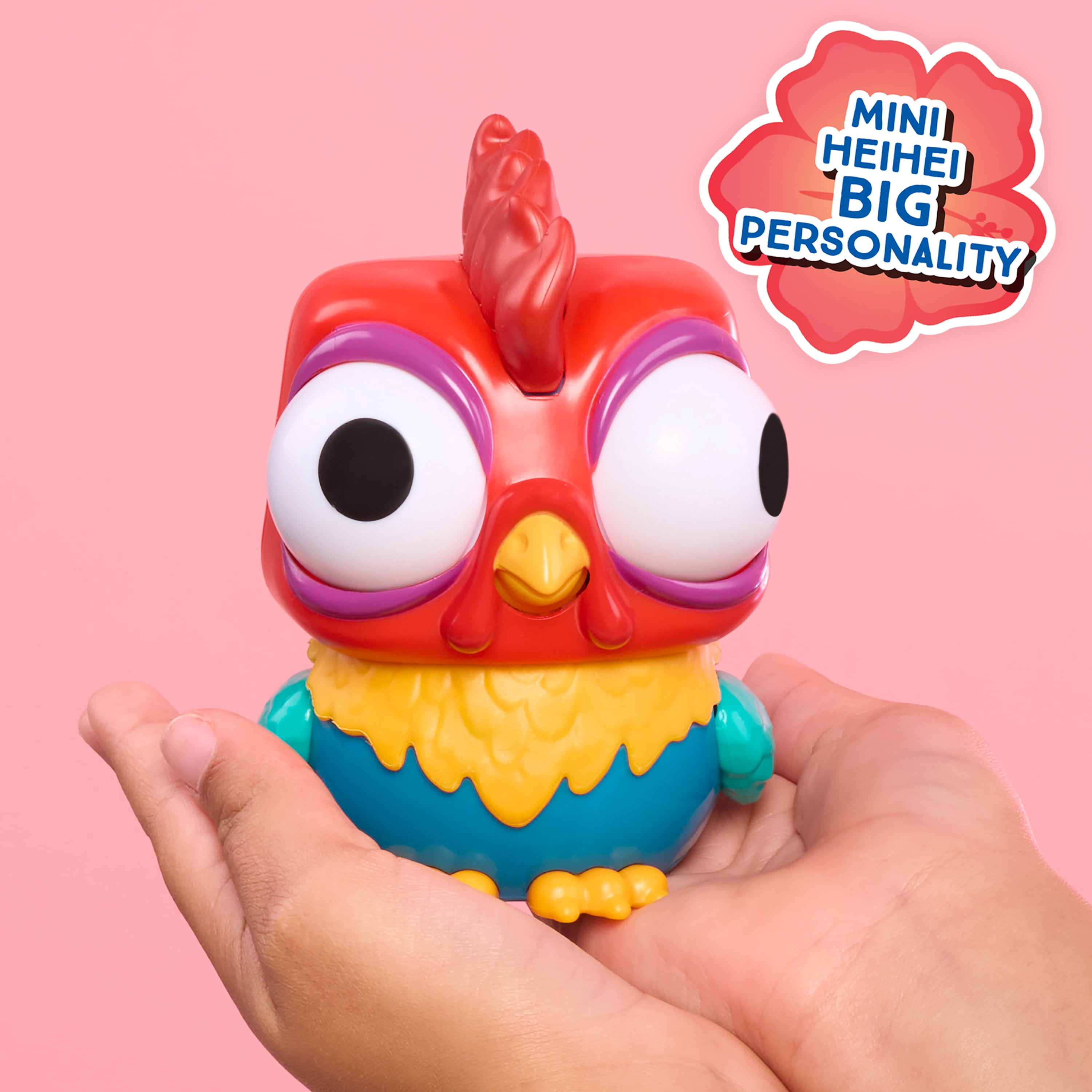 Disney Moana Many Moods Mini Heihei Interactive Toy, 4-Inch Heihei Figure with Sounds, Motion, and 40+ Reactions, Disney Toy by Just Play, Ages 3+