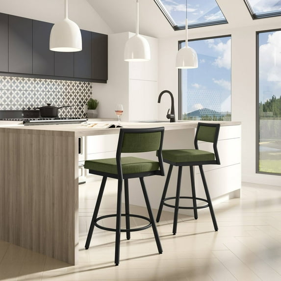 Amisco Jacob 26.75 in. Low Back Counter Stool