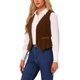 thumbnail image 4 of Chaleco de terciopelo INSPIRE CHIC para mujer, sin mangas, estilo retro, blazer steampunk, chaleco elegante, talla XS, marrón, 4 of 6