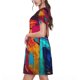thumbnail image 2 of Balery Colorful Abstract Swirls Vestidos sueltos de manga corta para mujer, vestidos de verano 2025, vestidos casuales de corte A con vuelo., 2 of 6