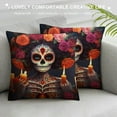 thumbnail image 3 of Nawypu Set of  Mexico Dia De Los Muertos Throw Pillow Cover Decorative Pillow Covers Throw Pillow Case Cushion Case for Room Bedroom Sofa Chair Car Home Decor Gifts, 3 of 5