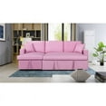 thumbnail image 3 of Pemberly Row Pink Fabric Reversible Sleeper Sectional Sofa w/ Storage Chaise, 3 of 8