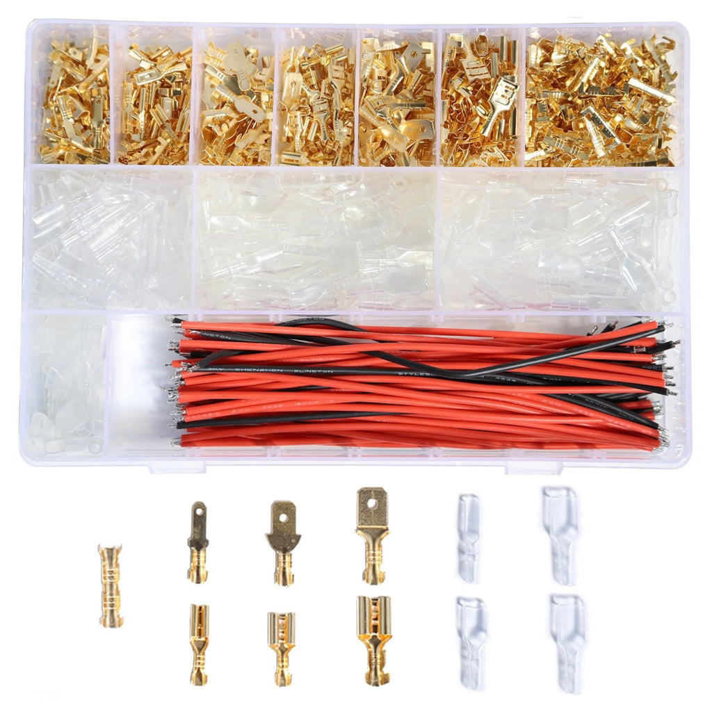 Pack Of 810 Spade Terminals Connectors Male & Female Crimps Wire Terminals Metal Spade Connector Upgrades for Quick Wiring