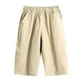 thumbnail image 4 of HXWCHs Boys Summer Capri Pants Adjustable Pockets Slim Fit Casual Comfortable Lightweight Breathable Outdoor Play Active Wear Khaki 8-9 Years, 4 of 8