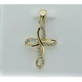 thumbnail image 2 of 1Ct Round Cut Lab Created Diamond Cross Pendant Necklace 14k Yellow Gold Plated, 2 of 3
