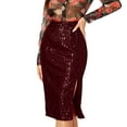 thumbnail image 2 of GZWYHT Skirts for Women,Midi Skirt Women'S Solid Color Sequins Fashion High Waist Slim Hip Casual Half Body Skirt Pencil Skirt,Sequin Skirt,Red 2 Dress,Summer Skirts S, 2 of 5