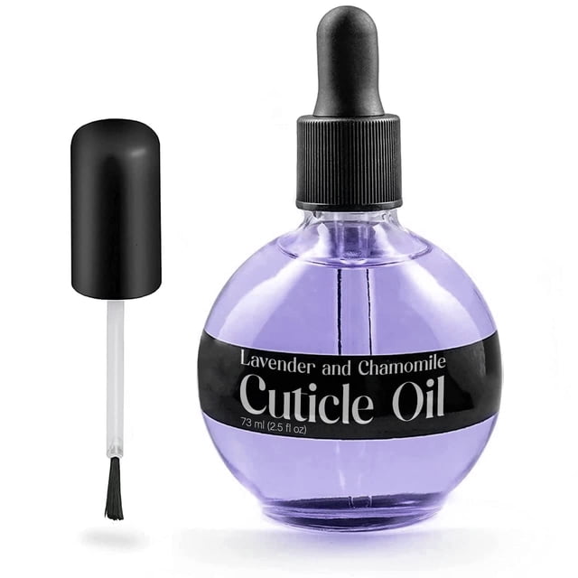 C CARE Aceite para cutículas de lavanda y manzanilla para uñas - Repara las cutículas durante la noche - Hidrata y fortalece las uñas y las cutículas - Cuentagotas y cepillo incluidos - 2.5 oz