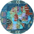 thumbnail image 1 of Ahgly Company Indoor Round Persian Light Blue Traditional Area Rugs, 5' Round, 1 of 4