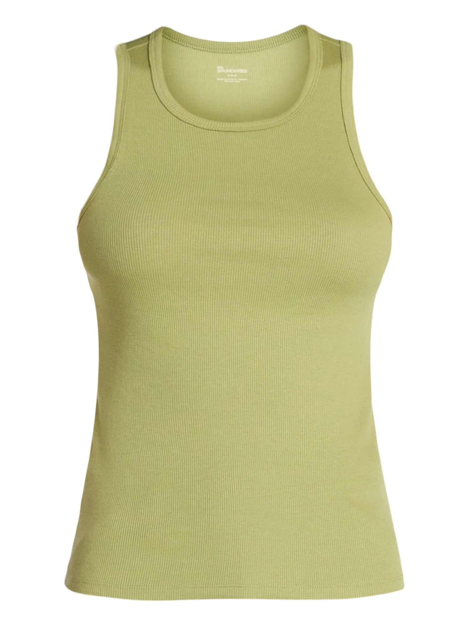 No Boundaries Ribbed High Neck Tank Top, Women's XXS-XXL