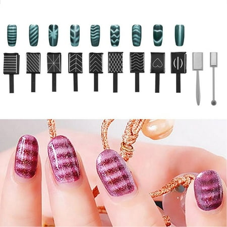 - Dilwe 11Pcs/Set 3D Cat Eye Magnetic LED Polish Soak Off UV Gel Magnet Stick Manicure Nail Art Tools, Gel Magnet, Cat Eye Magnet