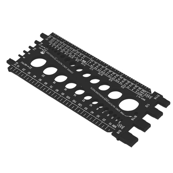 Plastic Nut Bolt Thread Gauge Checker for Metric M3-M22 & Inch Sizes - Wall Mountable Workshop Tool