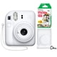 thumbnail image 1 of Cámara instantánea Fujifilm Instax Mini 12, color blanco arcilla, funda personalizada Minimate y película Fuji Instax de 20 hojas, paquete doble, 1 of 5