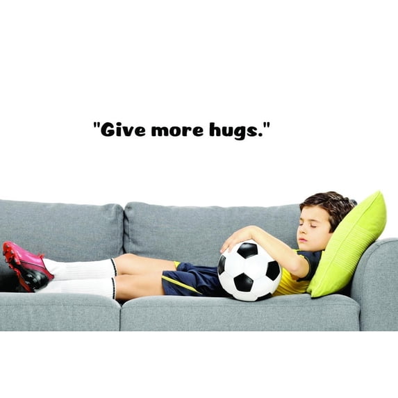Custom Decals Give More Hugs. Wall Art Size: 10 X 36 Inches Color: Black