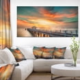 thumbnail image 1 of Pont en Bois sous Ciel Coloré - Impression sur Toile Pont de Mer, 1 of 3
