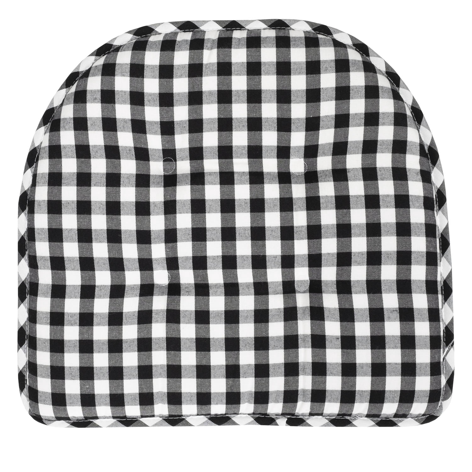 Checkered Memory Foam U-Shape Non-Slip Chair Cushion Pad 6 Pack - Black/White