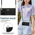 thumbnail image 3 of Crossbody Wallet Case for Samsung Galaxy Note 20 with Card Holder, Purse Cover Removable Cross Body Strap for Galaxy Note 20 Zipper Phone Case Black, 3 of 18