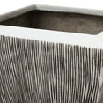 thumbnail image 2 of Hand Made Square Flower pot with Ribbed Design, White, Set of 3, 2 of 5