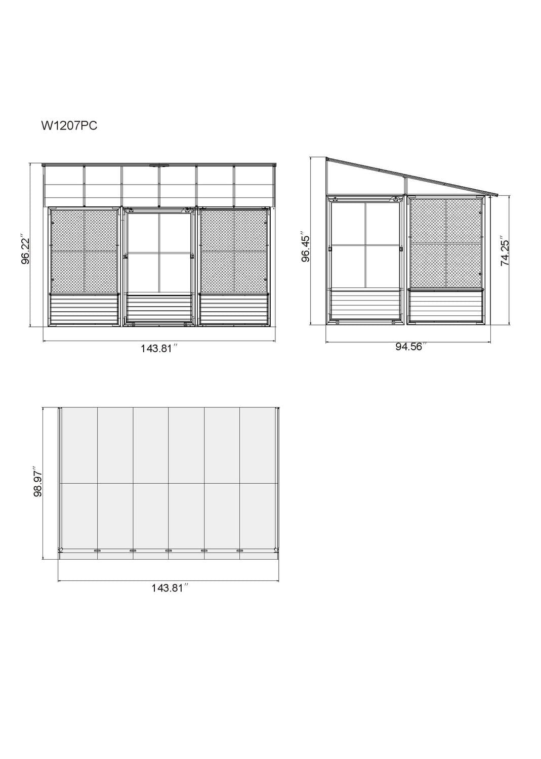 Gazebo Penguin Florence Add-A-Room 8 ft. x 12 ft. in Black