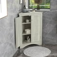 thumbnail image 4 of Freestanding Floor Triangle Bathroom Storage Cabinet with Adjustable Shelves for Kitchen Oak, 4 of 5