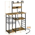 thumbnail image 2 of LYYHTY 55" Industrial Kitchen Baker's Rack with Power Outlet, 4-Tier Utility Storage Shelf with Wire Basket & 10 Hooks for Kitchen/Dining Room/Living Room,Rustic Brown, 2 of 8