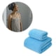 thumbnail image 5 of Juego de toallas de baño de terciopelo para adultos | 2 toallas de baño y faciales suaves y muy absorbentes | 100 % poliéster | Beige, rosa, azul y morado, 5 of 7