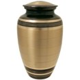 thumbnail image 1 of Cremation Urn: Black and Brass Urn Full Size, 1 of 1