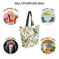thumbnail image 7 of FORMRS Womens Canvas Tote Bag with Zipper Inner Pocket Shoulder Handbag, Green Birds, 7 of 7