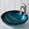 thumbnail image 2 of KRAUS 17-inch Blue Glass Nature Series Bathroom Vessel Sink and Spot Free Arlo Faucet Combo Set with Pop-Up Drain, Stainless Brushed Nickel Finish, 2 of 9