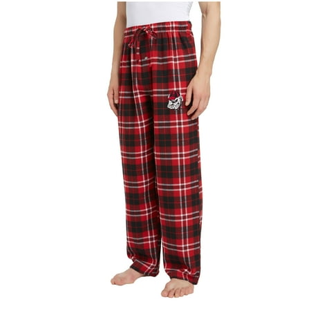 red and black flannel joggers