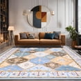 thumbnail image 2 of FULIE Rug for Living Room Washable Non-slip Area Rug,4'x6'Rug,Blue/Orange, 2 of 7