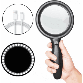 Hongchun Magnifying Glass with Light and Stand, Magnifying Glass with  Light, Hands Free Magnifying Glass with Stand, Large Magnifying Glasses  with LED Lights 22.2 x 13.5cm