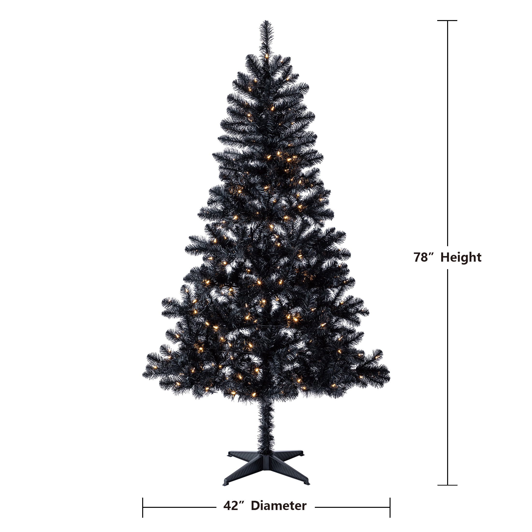 Xmasツリー 6.5' Pre-Lit Madison Pine Black Artificial Christmas Tree with