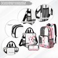 thumbnail image 3 of DISNIMO 3PCS Clear Backpack for Kids Girls, Rabbit Heart Printed Heacy Duty Clear Backpack and Lunch Bag Set, See Through PVC Transparent Bookbag with Pencil Pouch for Student, 3 of 5