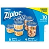 Ziploc® Brand, Food Storage Containers with Lids, Twist 'n Loc, Small, Medium, 5 ct