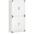 thumbnail image 1 of HOMCOM Armoire de Rangement Style Rustique Bibliothèque avec 4 Tablettes, Blanc, 1 of 10