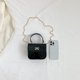thumbnail image 3 of Bolso de mano para mujer, con brillo de metal, sólido, brillante, para mujer, bandolera (negro) Ehuebsd Para Estrenar, 3 of 9