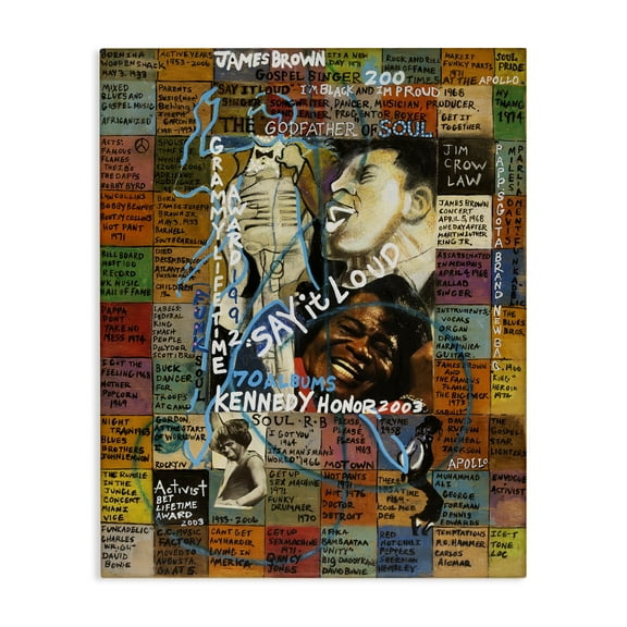 Stupell Industries James Brown Collage People Drawing Wrapped Canvas Art Print Wall Art, 16 x 20