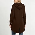 thumbnail image 5 of Zylanna Women's Long Full Zip Hoodie Sweatshirts, Oversized Adjustable Drawstring Soft & Stretchy with Pockets Casual Winter Coat Jacket Cardigan for Outerwear Brown, 5 of 9