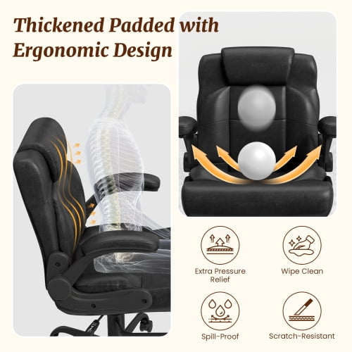 Cross Legged Office Chair with Flip-Up Arms, Height Adjustable Swivel Ergonomic Chair for ADHD, Home Office Relaxing