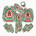 thumbnail image 1 of Conjuntos de pijamas navideños para la familia con hombrecito de jengibre teñido en rojo y verde, 1 of 5