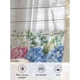 thumbnail image 6 of Sheer Curtains 45 Inch Length, Blue Pink Hydrangea Semi Sheer Curtains Light Filtering Window Treatment, Eucalyptus Leaves Wooden Summer Botanical Privacy Voile Drapes for Living Room 52x45 Inch, 6 of 7