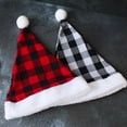 thumbnail image 5 of Esaierr Santa Claus Hat Red and Black Checkered Christmas Hat Christmas Decoration 16.2*12.2inch, 5 of 7