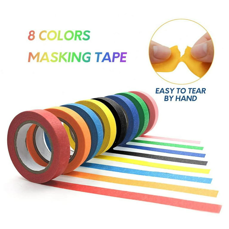 Creativity Street Colored Masking Tape, Assorted Colors, 8 Rolls